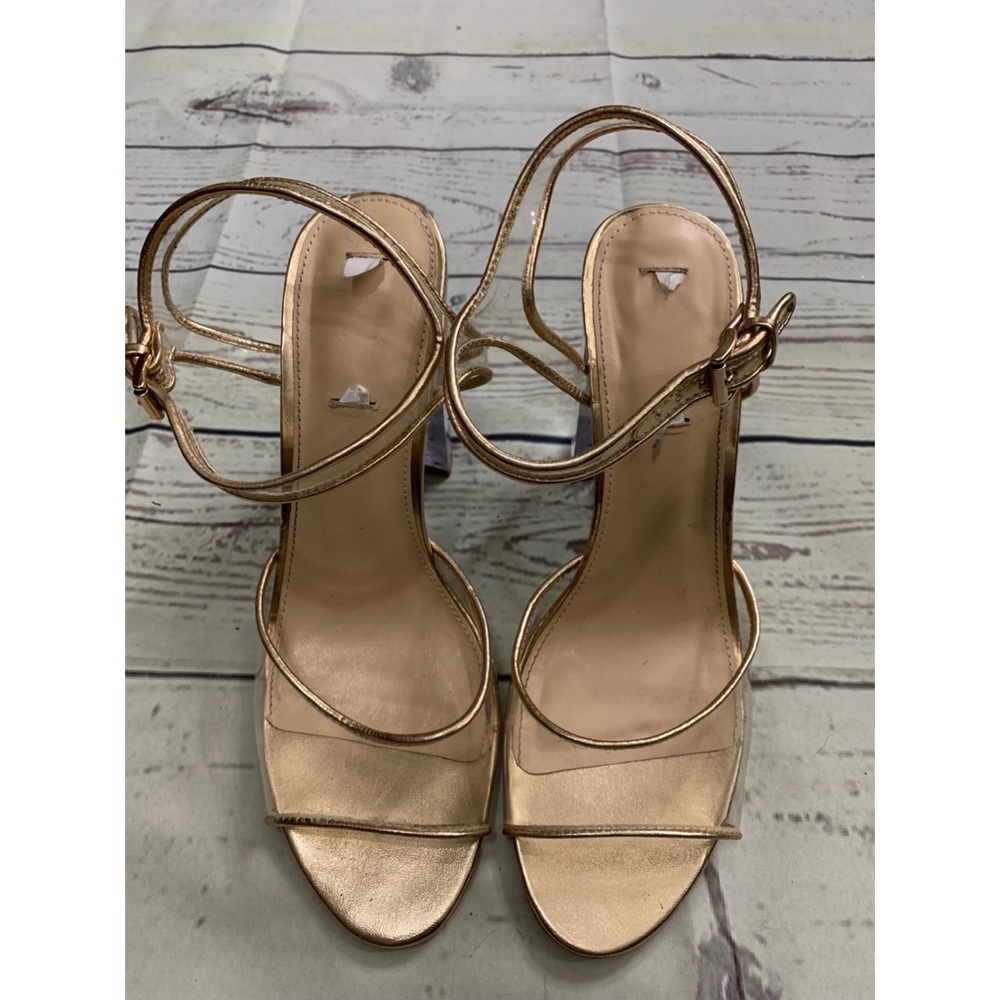 Betsey Johnson Lucite and Gold Heels